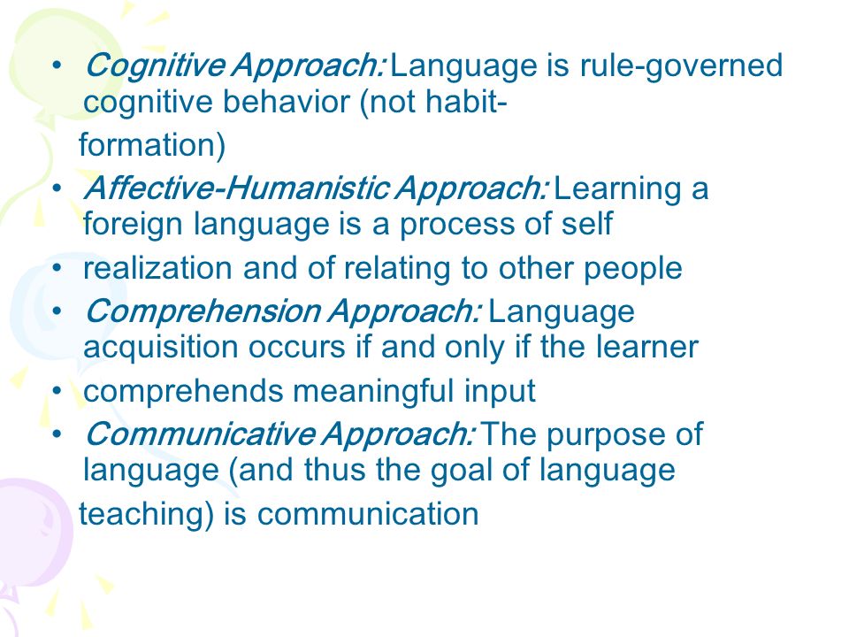Cognitive Approach In Foreign Language Teaching 2024 favors